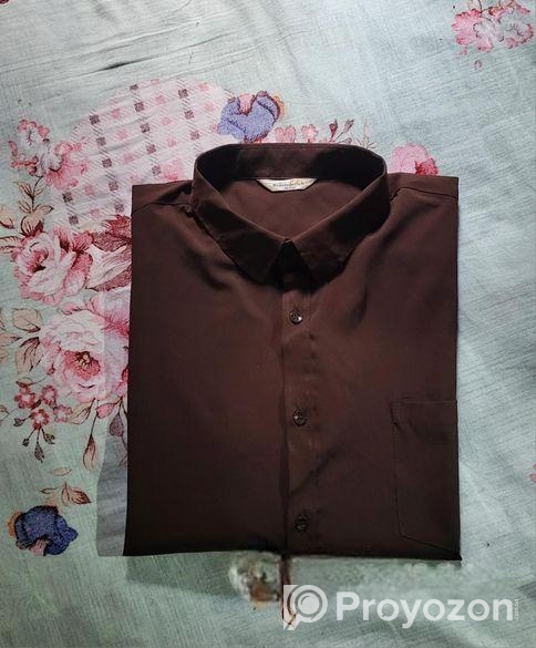 কফি কালার স্টিচ শার্ট