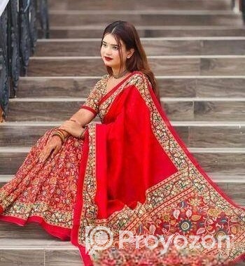 Semi Mosline Silk Saree with Blouse Pieces