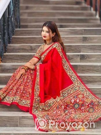 Semi Mosline Silk Saree with Blouse Pieces