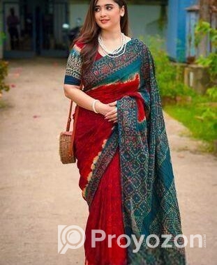Silk Batik Saree with Blouse Pieces