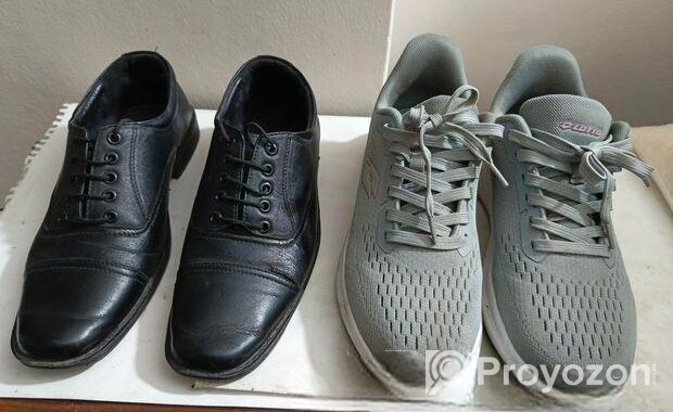 Two Pair Black & Gray Shoe Sneakers (জুতা)