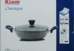 গ্লাস ঢাকনা 30cm সহ Kiam মার্বেল লেপা কড়াই