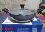 গ্লাস ঢাকনা 30cm সহ Kiam মার্বেল লেপা কড়াই