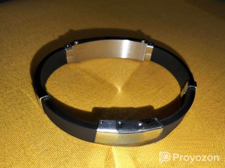 Rubber Bracelet with Stainless Steel Engraving Pla