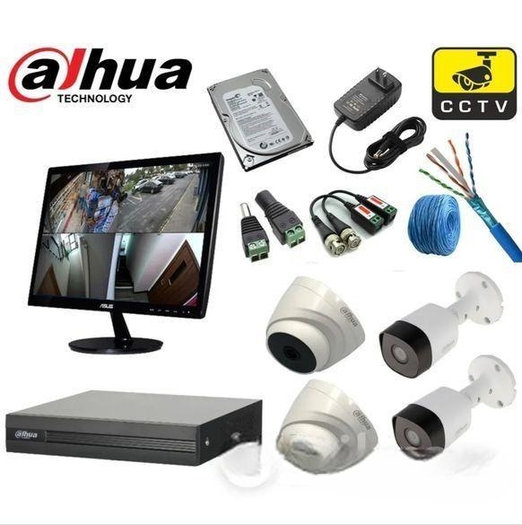 CCTV Package Dahua 4-CH 4-Pcs Camera with 17″ Mon