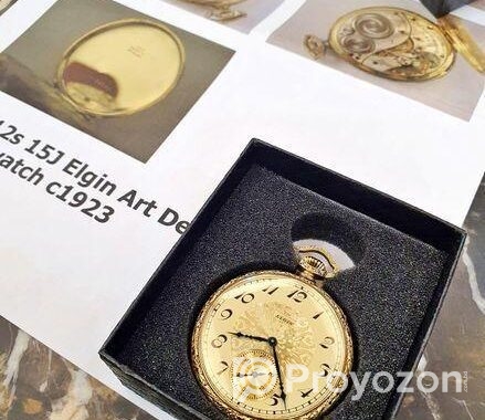 1923 Most Rare Gold ELGIN Pocket watch 100 Years O