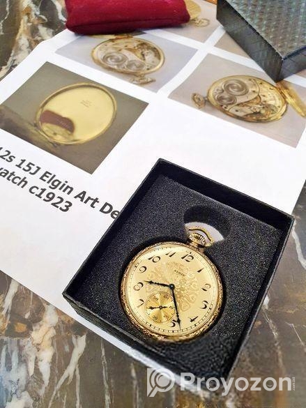 1923 Most Rare Gold ELGIN Pocket watch 100 Years O