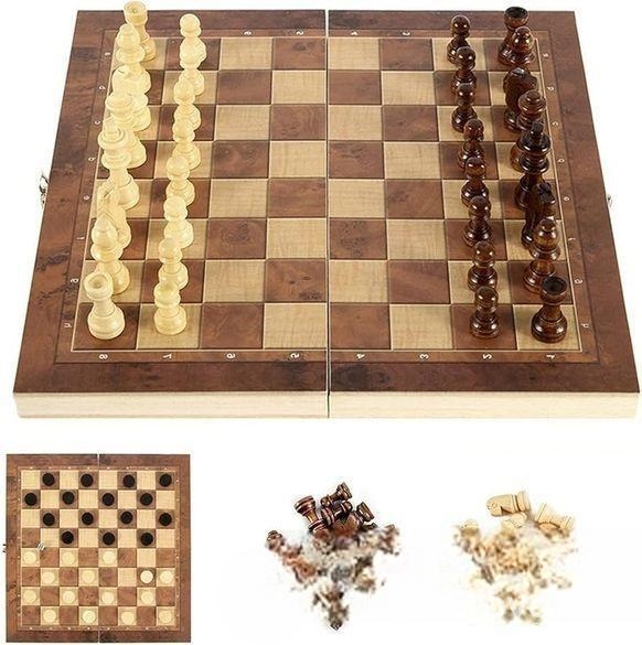 Wooden Chess Board Large – 3 in 1