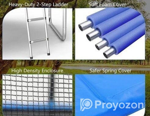 6 FT Outdoor Trampoline with Safety Enclosure Net