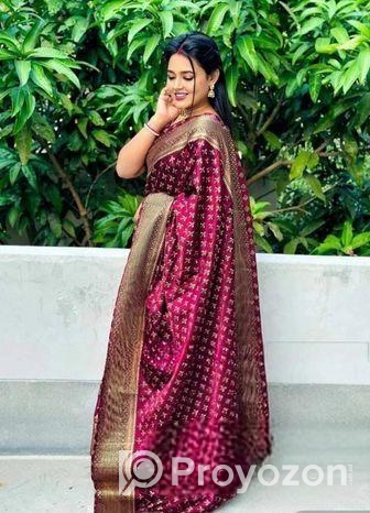 japani Silk Skin Print Sharee with Blouse Piece