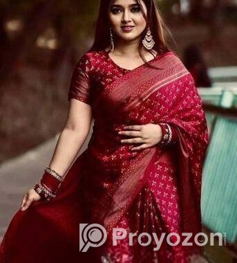 japani Silk Skin Print Sharee with Blouse Piece