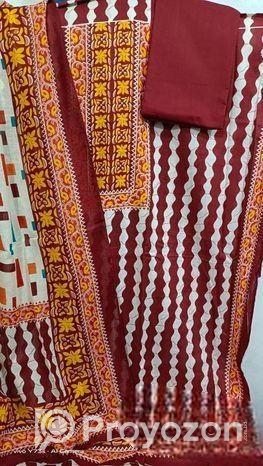 সুলভ মূল্য ভালো নতুন সুতি ও জমদানি মানের থ্রিপিস