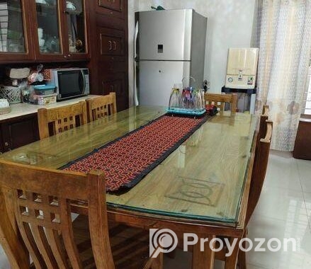Dinning table with 6 mm top covered glass and Chai
