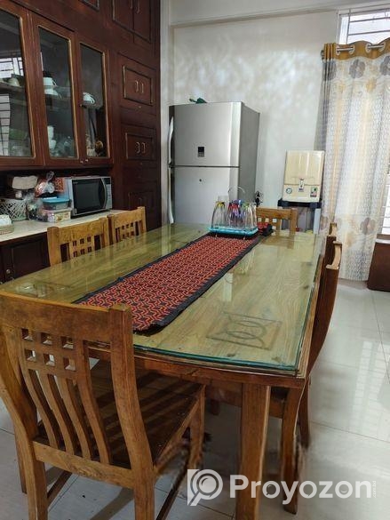 Dinning table with 6 mm top covered glass and Chai