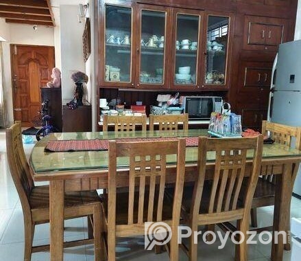 Dinning table with 6 mm top covered glass and Chai