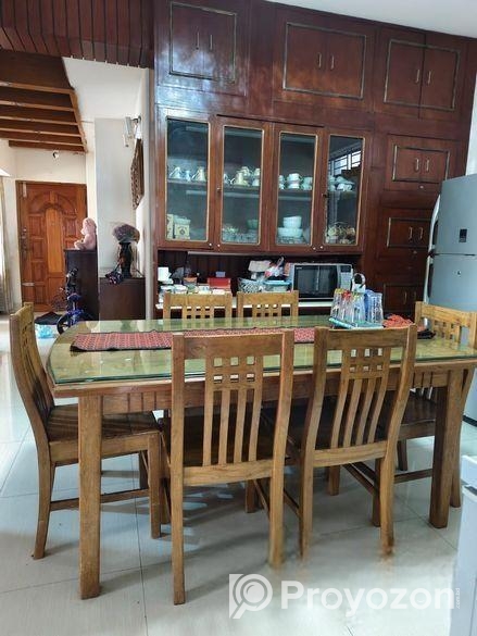 Dinning table with 6 mm top covered glass and Chai