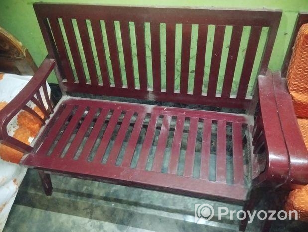 লোহা কাঠের চারটি সোফা সেট প্লাস গদি (২+১+১=৪টি)