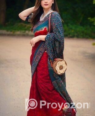 Silk Batik Saree with Blouse Pieces