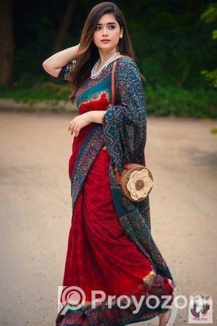 Silk Batik Saree with Blouse Pieces