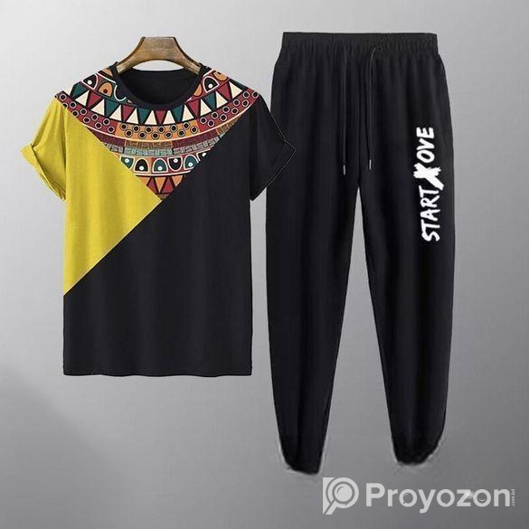 Cotton T-shirt and Trouser Set