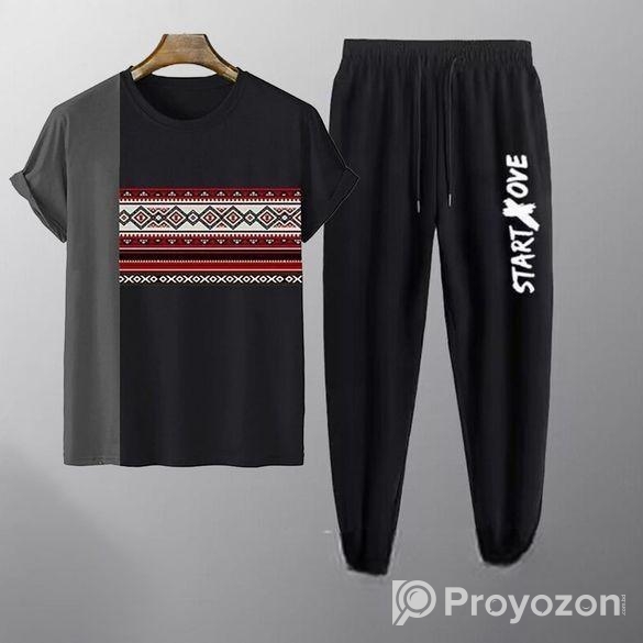 Cotton T-shirt and Trouser Set