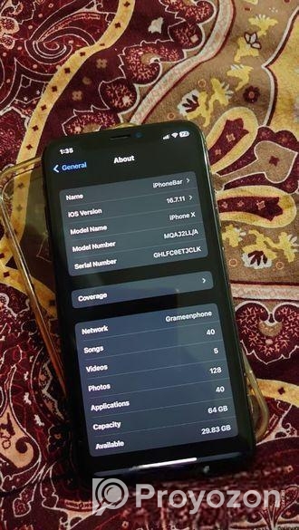 Apple iPhone X Black 64 gb (Used)