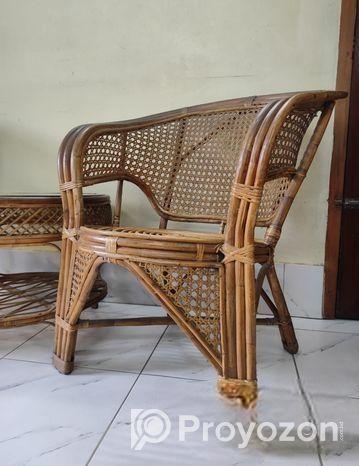 বেতের সোফা সেট ও টি টেবিল