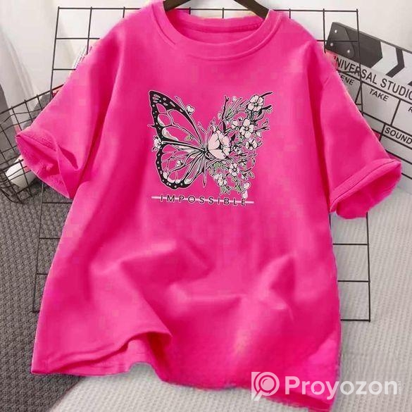 Ladies Premium Full Cotton Half Sleeve T-shirt – D