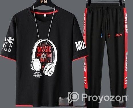 Drop Shoulder Mash T-Shirt and Trouser Combo