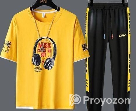 Drop Shoulder Mash T-Shirt and Trouser Combo