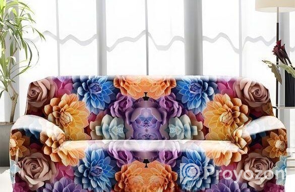 3D Floral RoyalBloom China Print Sofa Cover