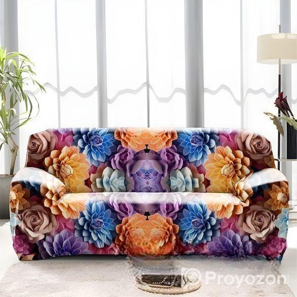 3D Floral RoyalBloom China Print Sofa Cover