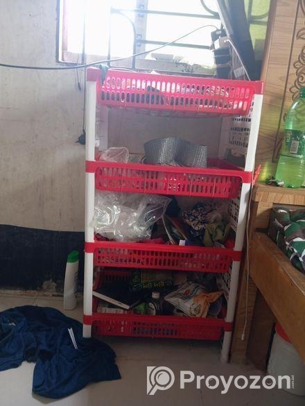 অনেক সুন্দর একটা খাট, আলনা, রেক, জামিম