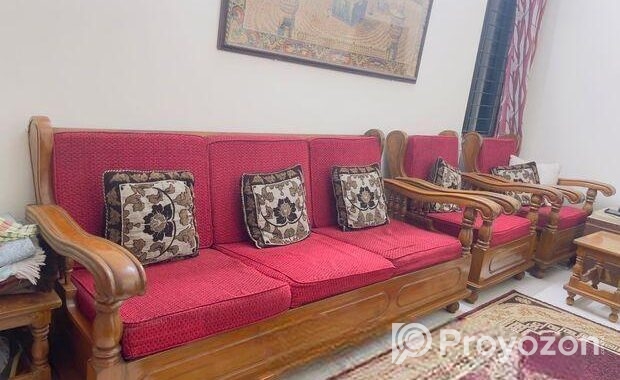 সোফা ১০০% চিটাগং সেগুন কাঠের ১ সেট ৫ সিটের