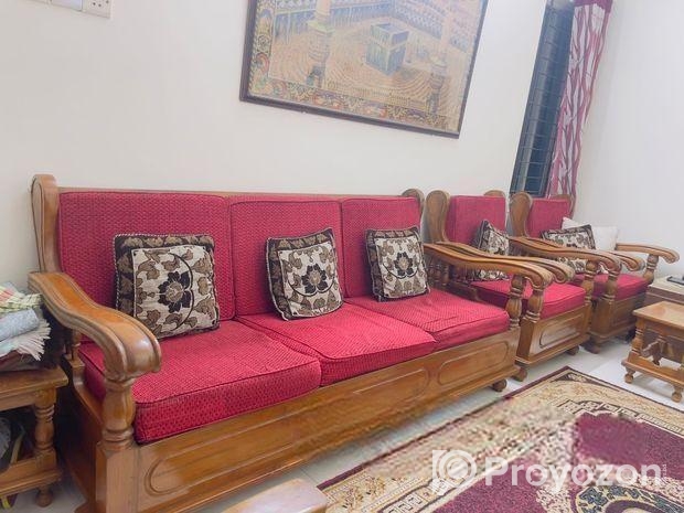 সোফা ১০০% চিটাগং সেগুন কাঠের ১ সেট ৫ সিটের