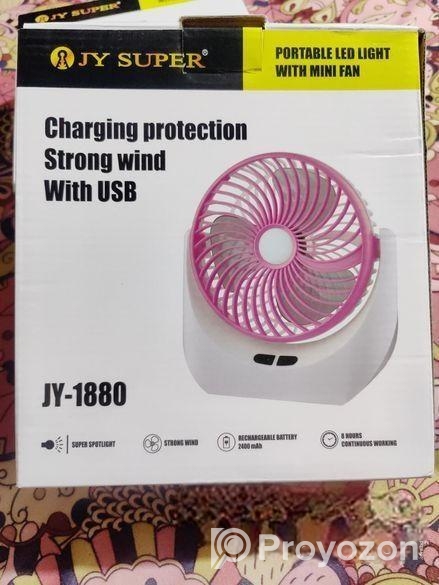 Portable Led Light With Mini Fan