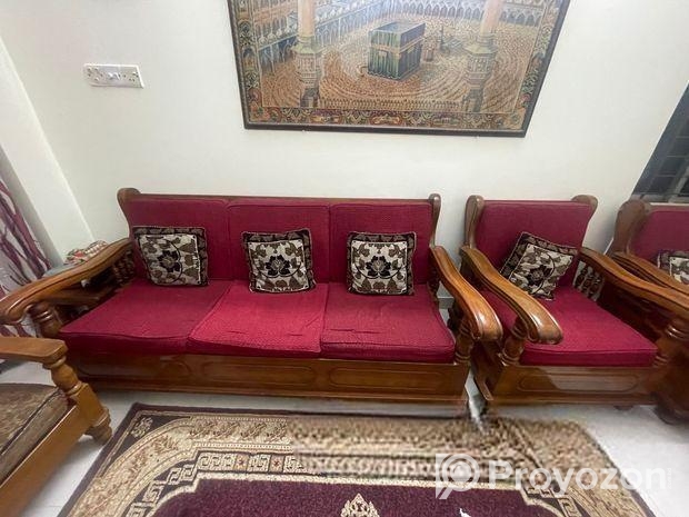 সোফা ১০০% চিটাগং সেগুন কাঠের ১ সেট ৫ সিটের
