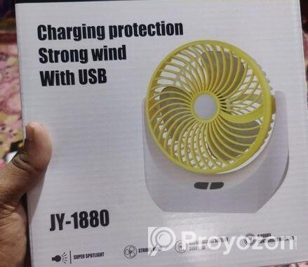 Portable Led Light With Mini Fan