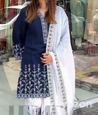Soft Cotton Embroidery Three Piece