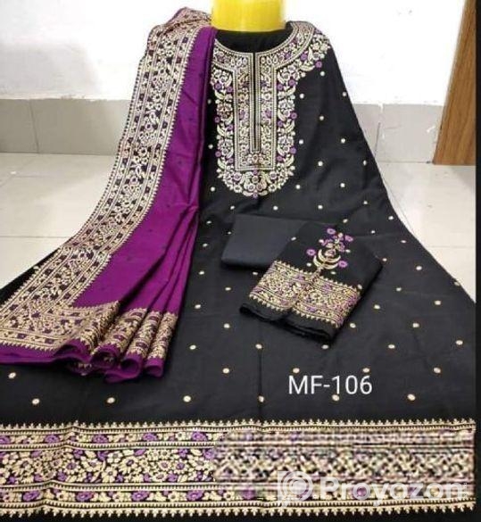 Unstitched Cotton Afsan Print Three Piece For Wome