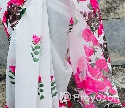 Chanderi Silk Digital Printed Saree – Soft & Elega