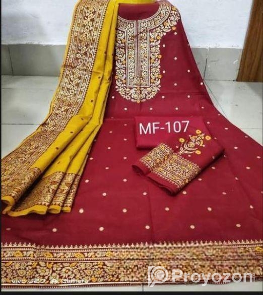 Unstitched Cotton Afsan Print Three Piece For Wome