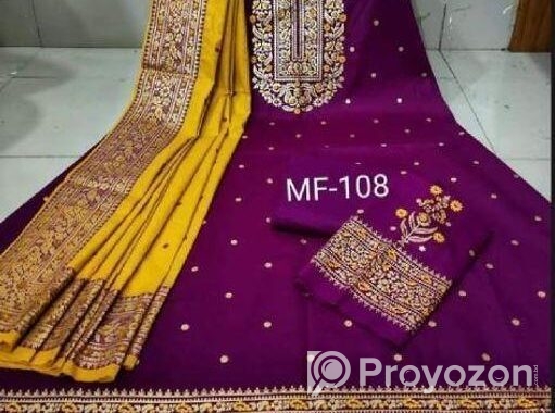 Unstitched Cotton Afsan Print Three Piece For Wome