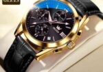 Olevs Watch চামড়ার বেল্ট ছেলেদের ঘড়ি