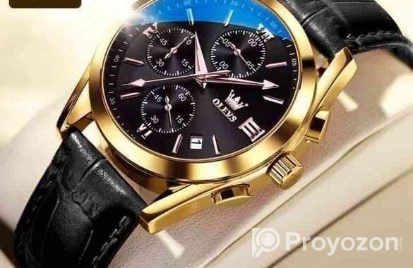 Olevs Watch চামড়ার বেল্ট ছেলেদের ঘড়ি