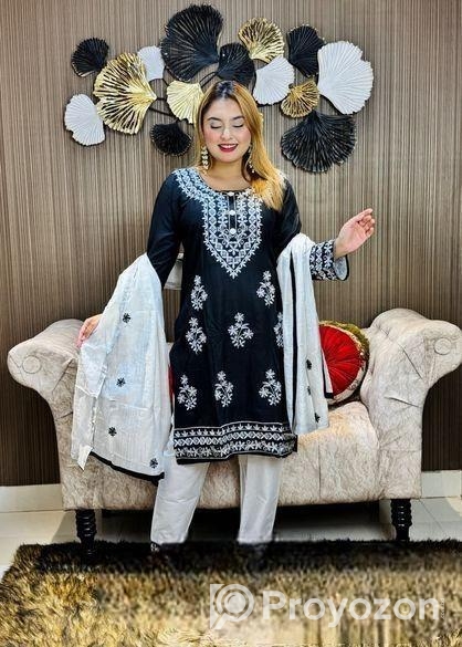 Embroidery Cotton Three Piece