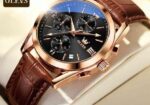 Olevs Watch চামড়ার বেল্ট ছেলেদের ঘড়ি