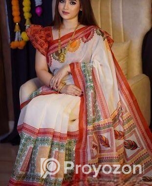 Semi Mosline Silk Saree with Blouse Pieces