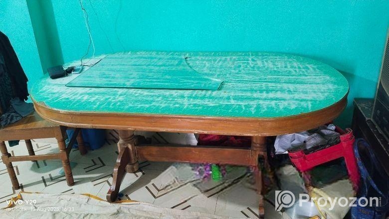 সেগুন কাঠের ডাইনিং টেবিল