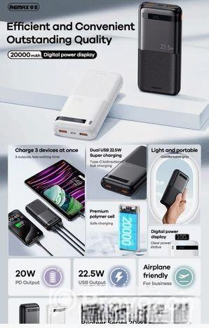 Remax Rpp-72 20w+22.5w Fast Charging Power Bank 20